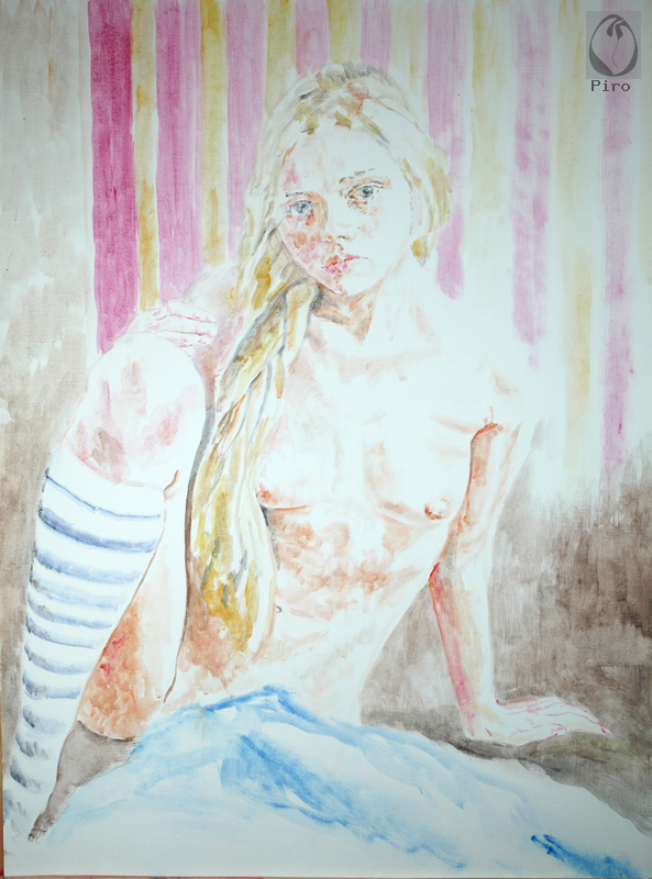 oil on paper - olio su carta di Piro